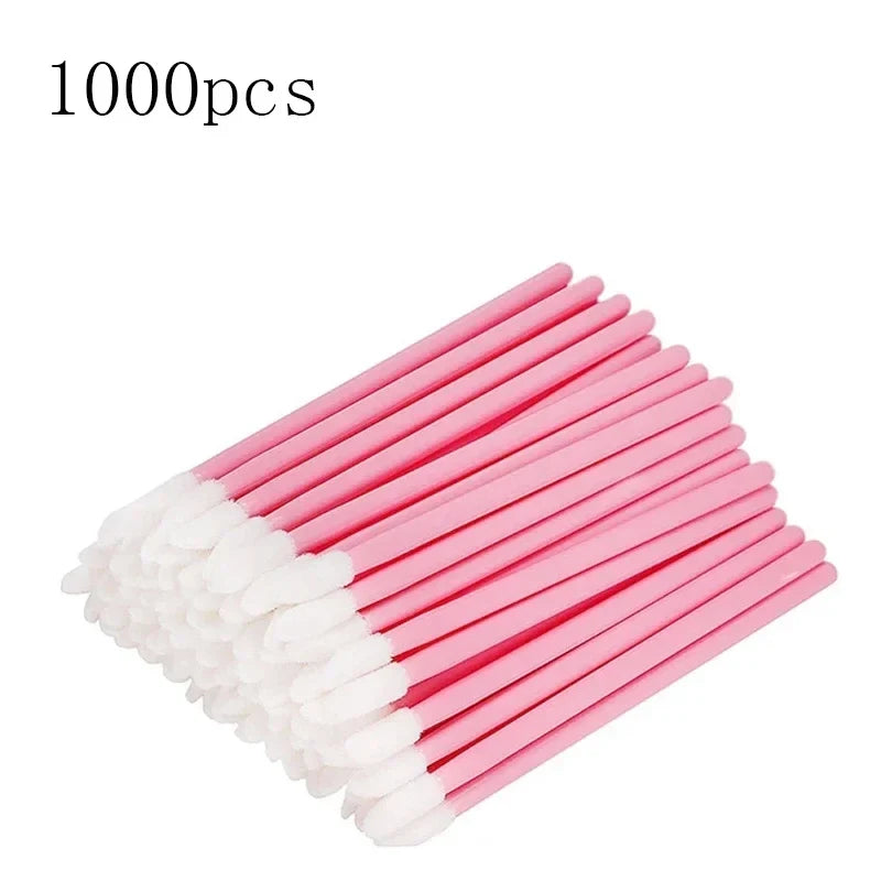 500-1000Pcs Pink Disposable Lip Brush Full Size Lipsticks Lipbrush Mascara Applicator Lipstick Wands Set Cosmetic Makeup Tool