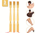 3 Pack Bamboo Back Scratchers - Convenient Long-Handle Itch Relief Tools, Large Quantity Set for Home & Travel