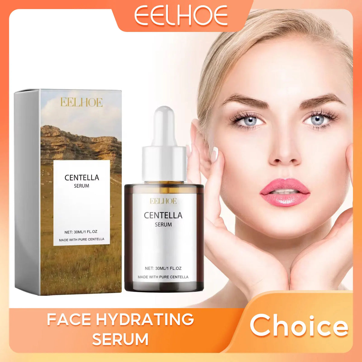 EELHOE Centella Asiatica Serum Tighten Skin Soothing Smooth Improve Dryness Deep Hydration Face Care Moisturizing Facial Serum