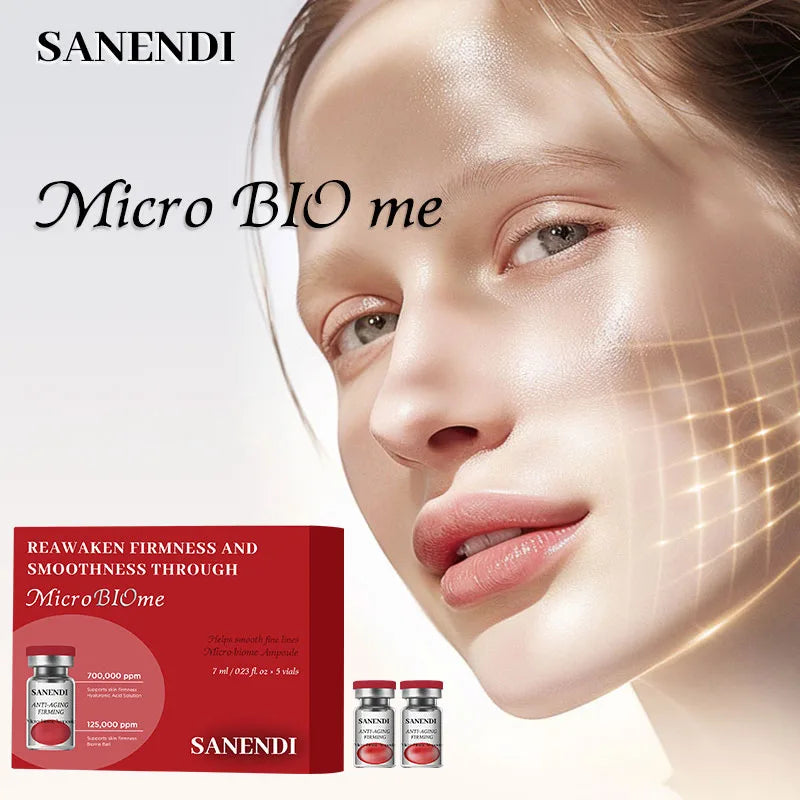 SANENDI Korea Skincare Hyaluronic Acid Ampoule MicroBiome Serum Moisture-Support Lightweight Hydration A-AG Solution