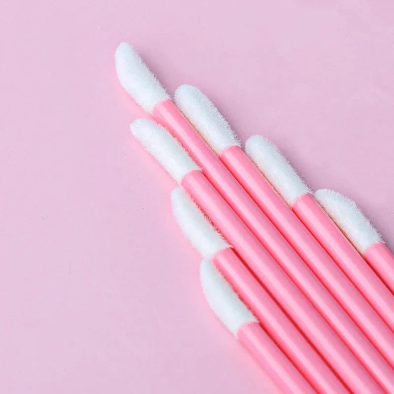 500-1000Pcs Pink Disposable Lip Brush Full Size Lipsticks Lipbrush Mascara Applicator Lipstick Wands Set Cosmetic Makeup Tool
