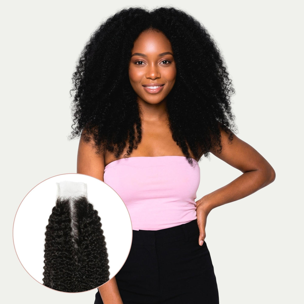 Afro Kinky 2x6 Transparent Lace Human Hair Closure