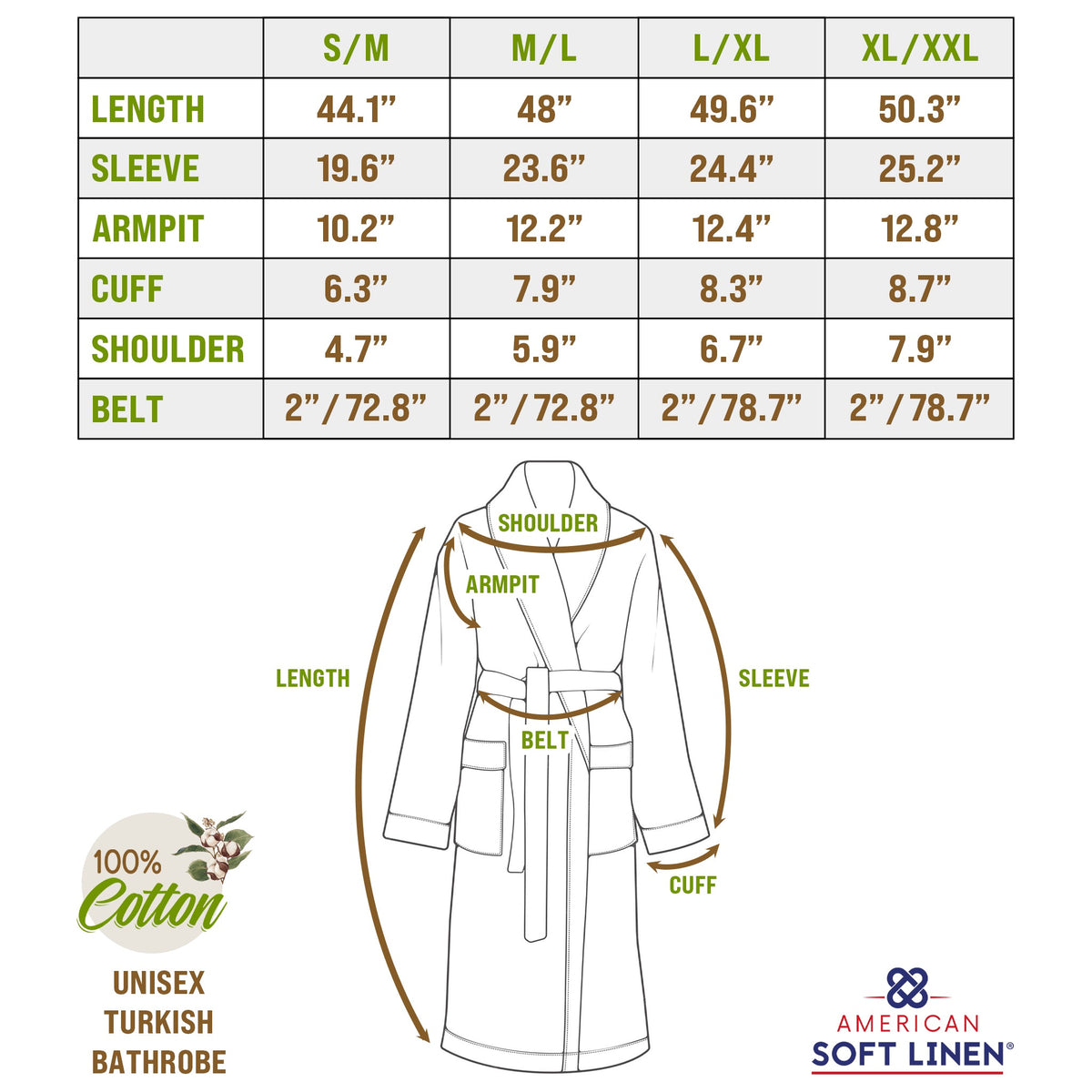 American Soft Linen, 100% Cotton Robes for Women and Men, Soft Lightweight Unisex Couple Turkish Bathrobes Wholesale