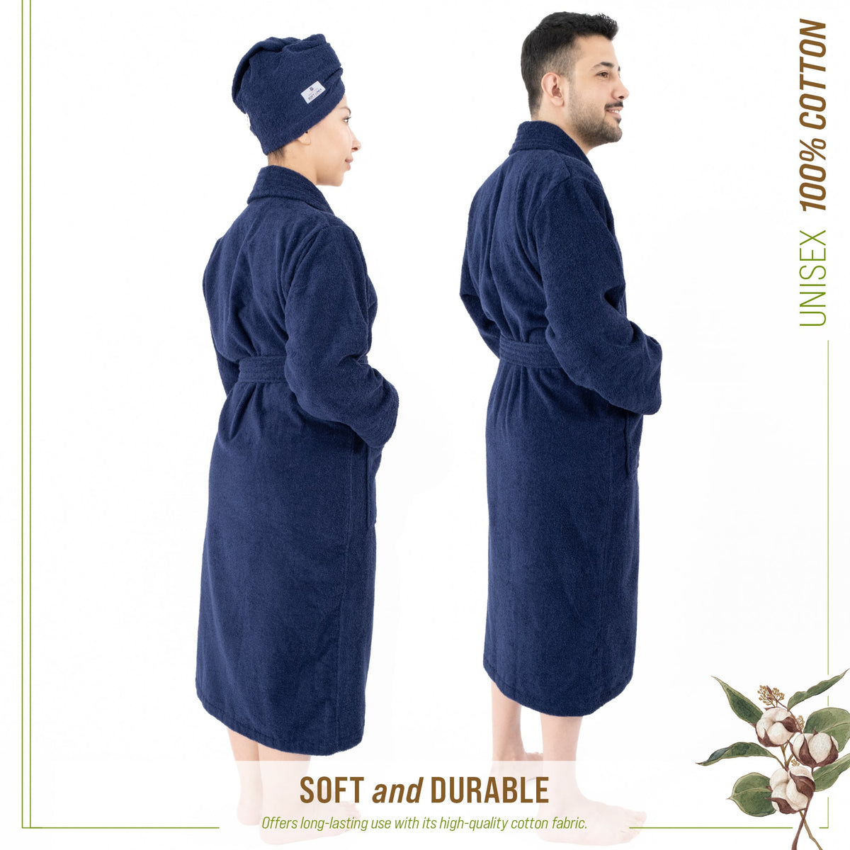 American Soft Linen, 100% Cotton Robes for Women and Men, Soft Lightweight Unisex Couple Turkish Bathrobes Wholesale