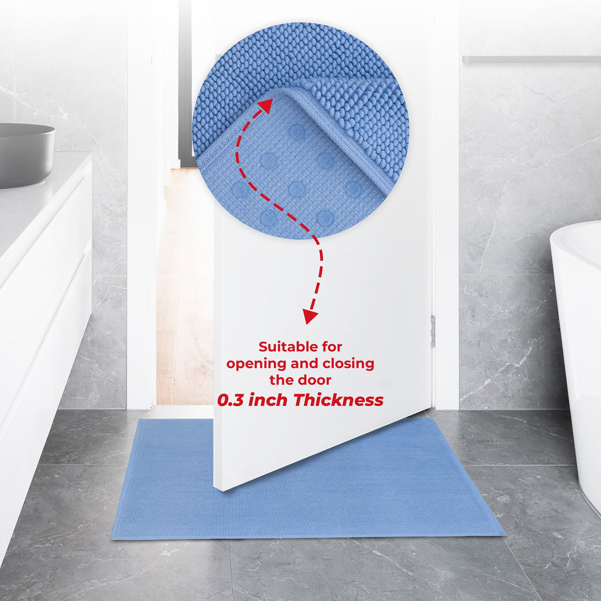 American Soft Linen 100% Cotton Bath Mat Rugs, 17x24 inches with Silicone Backing, Soft Absorbent Grip-Enhanced Bath Mats for Bathroom