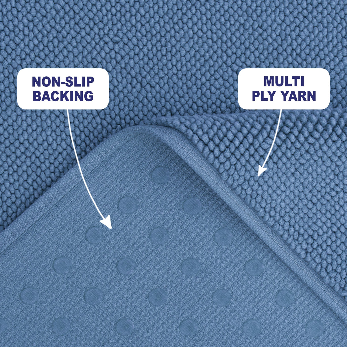 American Soft Linen 100% Cotton Bath Mat Rugs, 20x34 inches with Silicone Backing, Soft Absorbent Grip-Enhanced Bath Mats for Bathroom