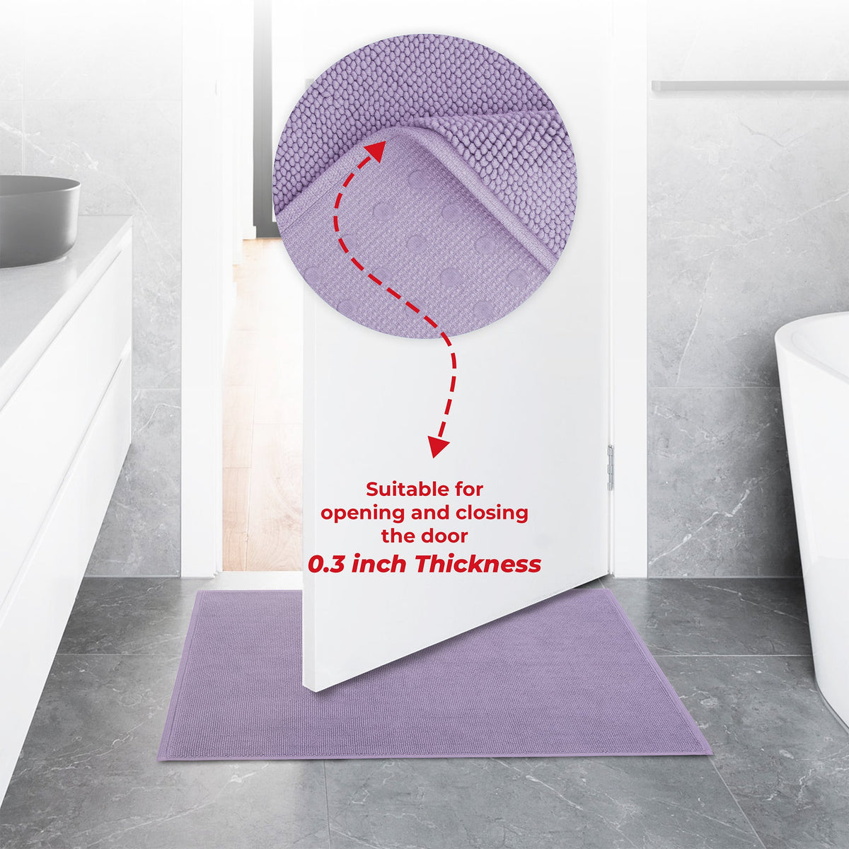 American Soft Linen 100% Cotton Bath Mat Rugs, 20x34 inches with Silicone Backing, Soft Absorbent Grip-Enhanced Bath Mats for Bathroom