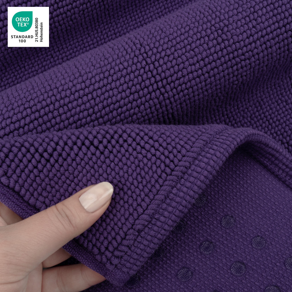 American Soft Linen 100% Cotton Bath Mat Rugs, 20x34 inches with Silicone Backing, Soft Absorbent Grip-Enhanced Bath Mats for Bathroom