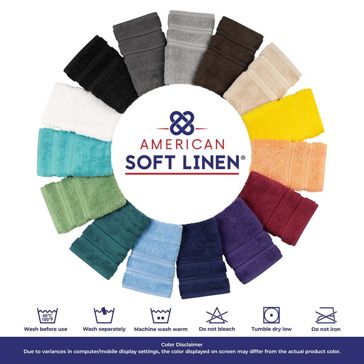 American Soft Linen 3 Piece 100% Cotton Extra Fluffy and Soft, Luxury Turkish Towel Set with 20 Different Colors
