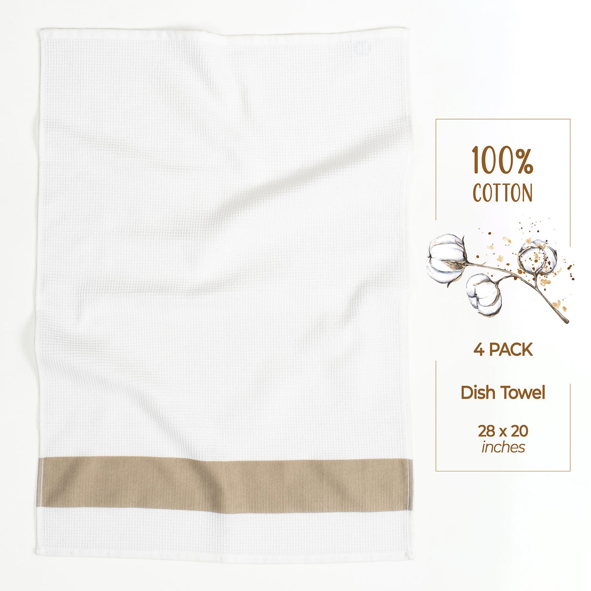 American Soft Linen 4 Packed Dish Towels, 100% Cotton Dish Cloths for Kitchen (BEST PRICE💖 )