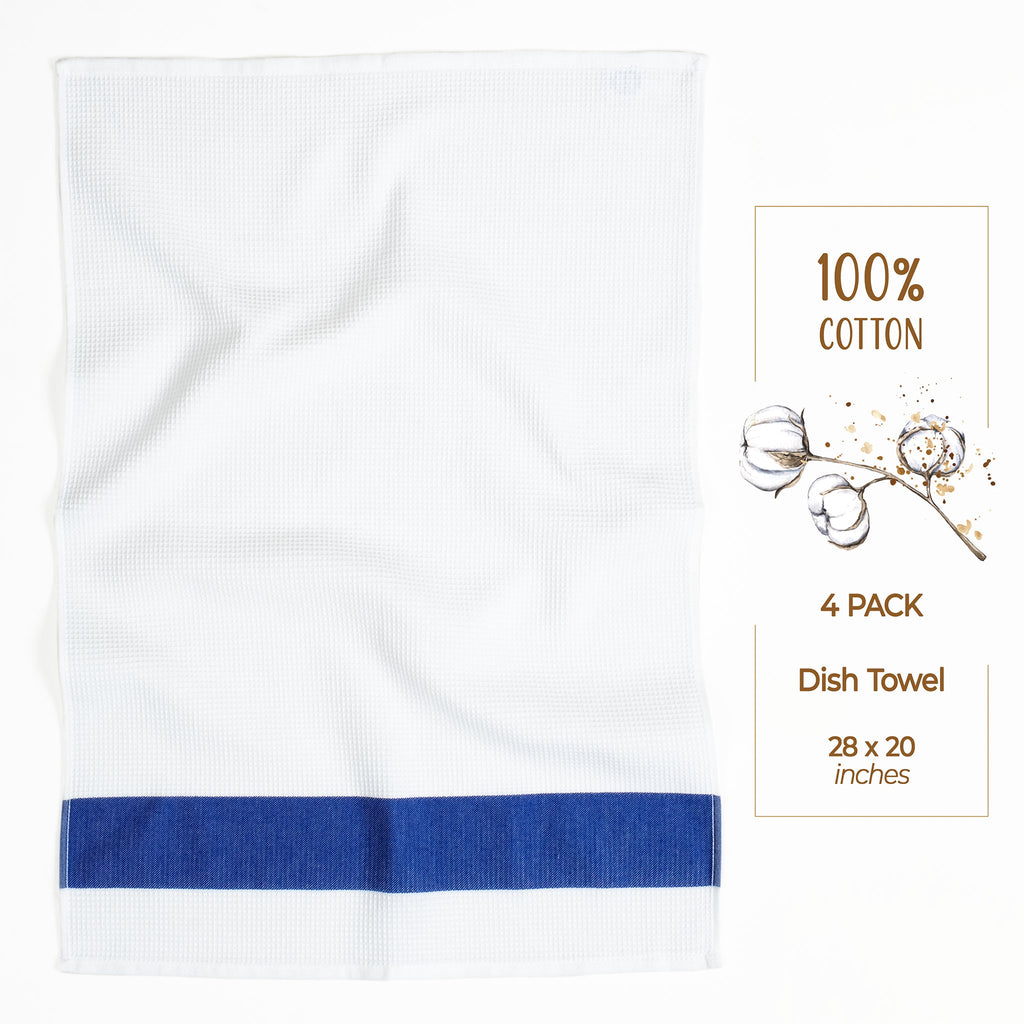American Soft Linen 4 Packed Dish Towels, 100% Cotton Dish Cloths for Kitchen (BEST PRICE💖 )
