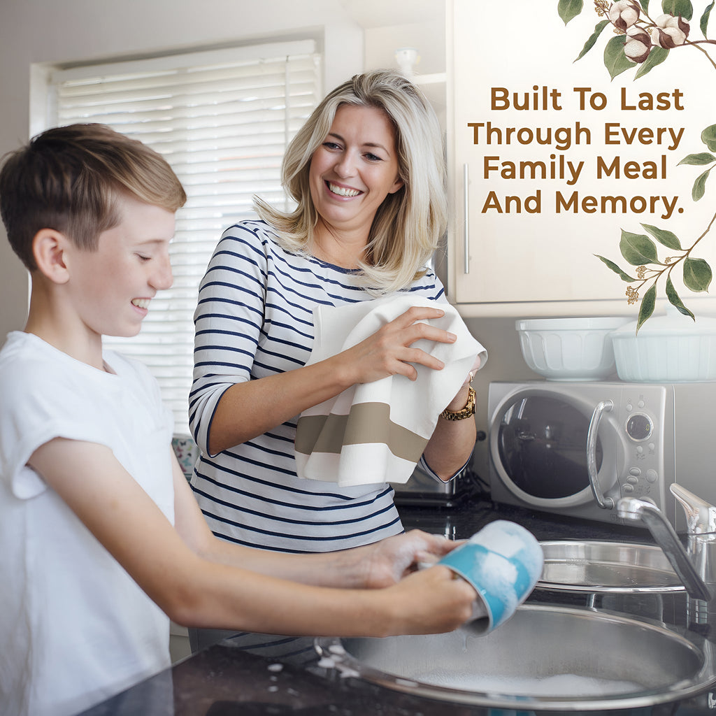 American Soft Linen 4 Packed Dish Towels, 100% Cotton Dish Cloths for Kitchen (BEST PRICE💖 )