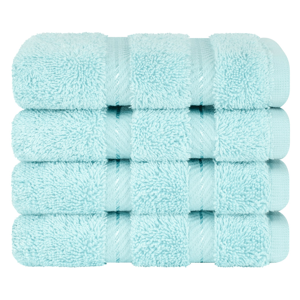 4 Piece 100% Cotton Softness, Elegance, Comfort Washcloth Turkish Towel Set