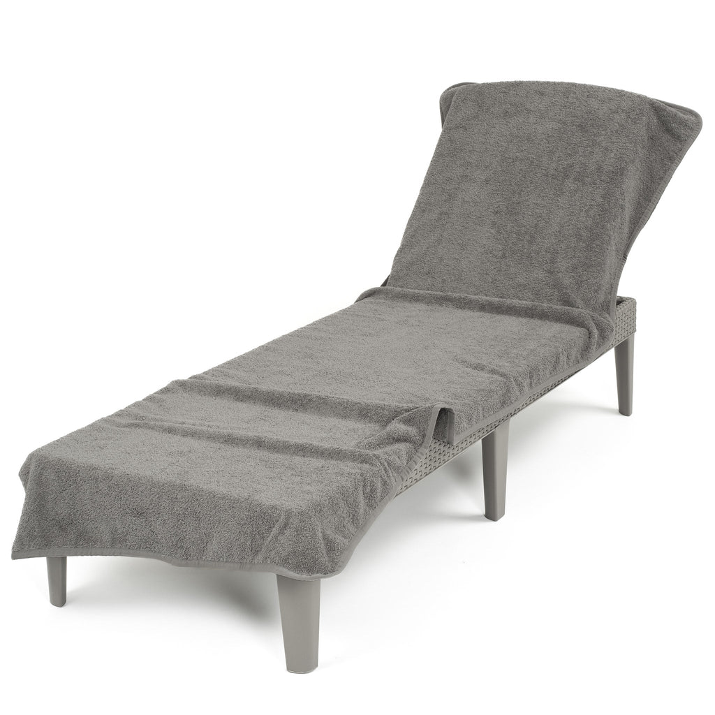 American Soft Linen Chaise Lounge Covers with Pocket, Premium Cotton, 86x32 Inches