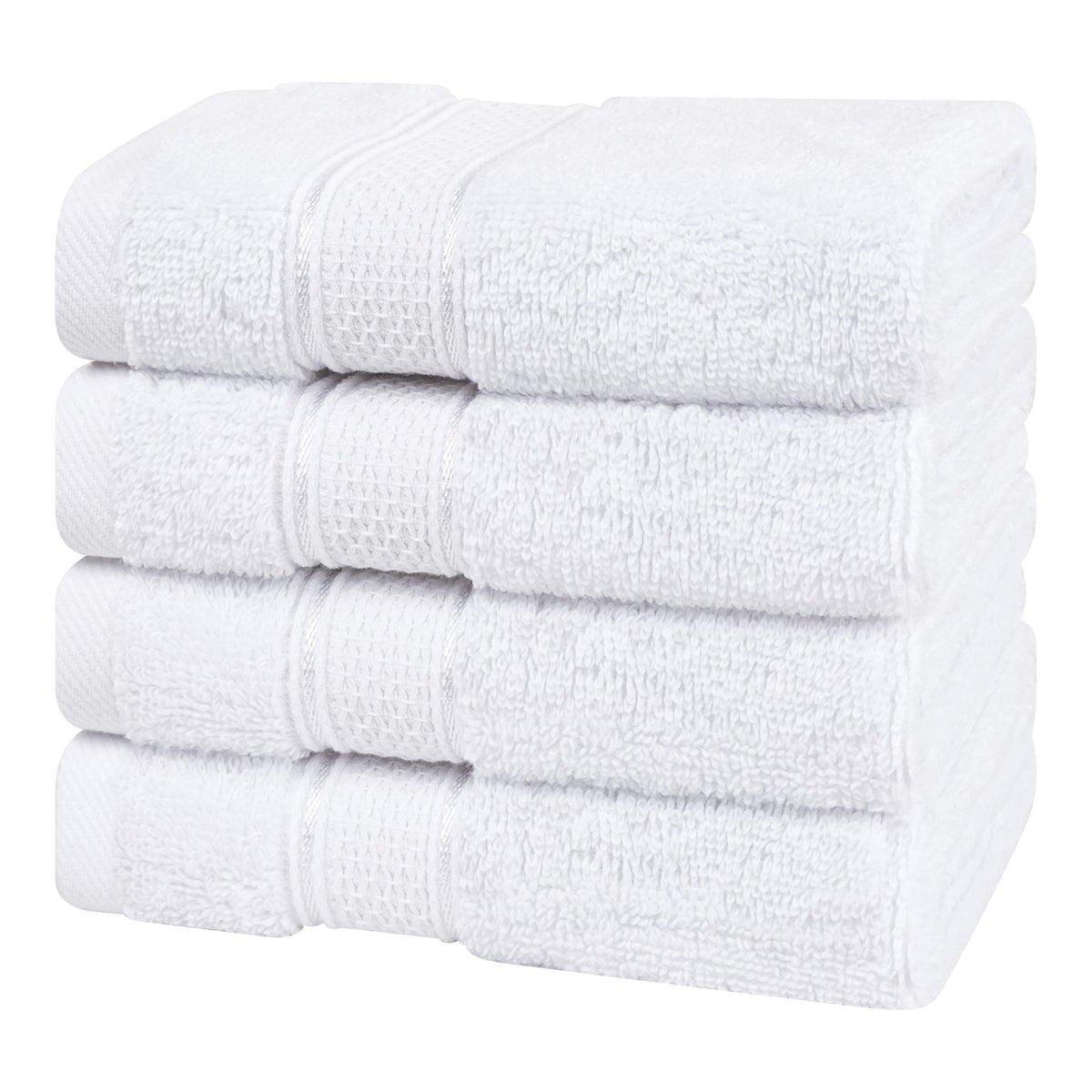 American Soft Linen 100% Cotton, Salem 4 Piece Washcloth Set for Bathroom and Kitchen