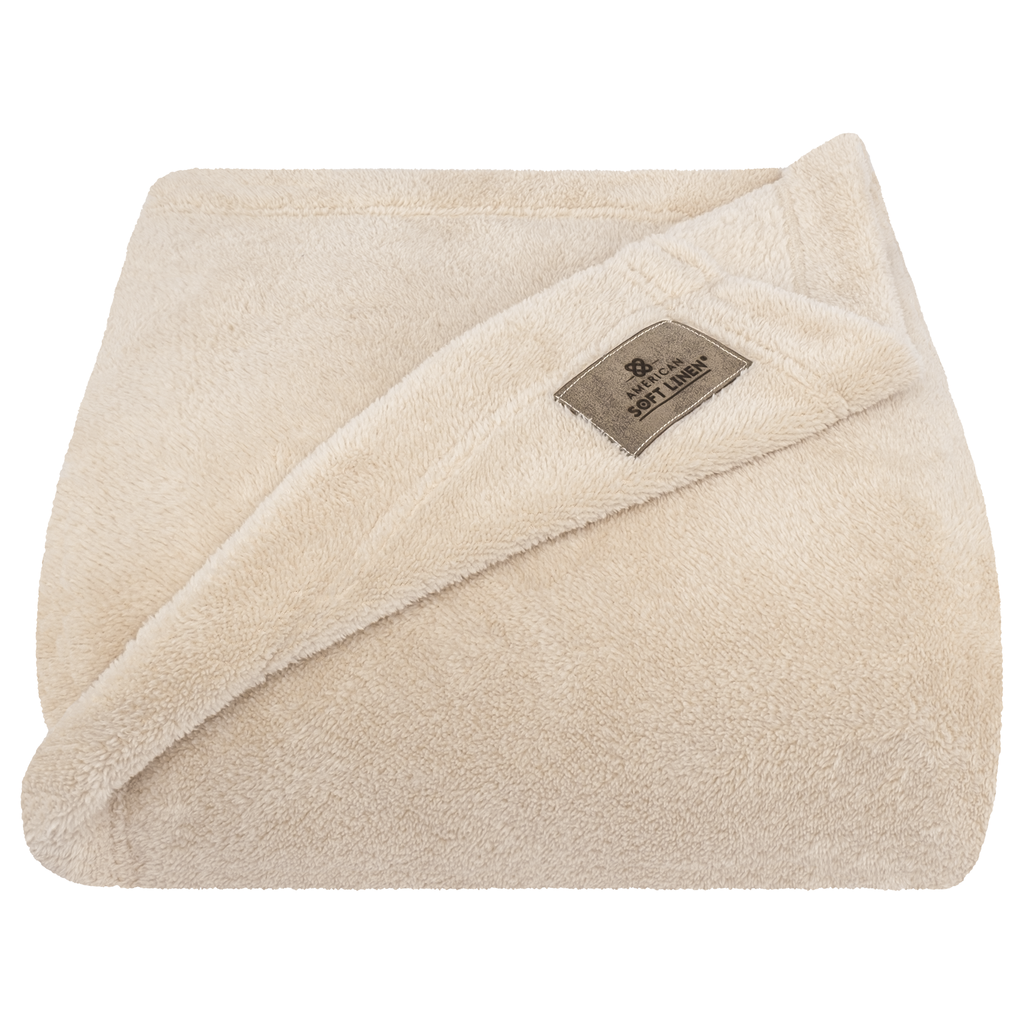 American Soft Linen Bedding Fleece Blanket, Plush Fuzzy Cozy Soft Blanket for Bed, Sofa, Couch