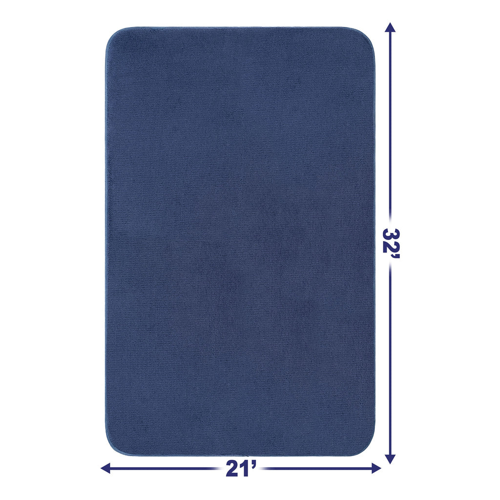 American Soft Linen Fluffy Foamed Bath Rug, 21x32 inches Bath Rugs for Bathroom, 100% Polyester Upper Fluffy Surface and Grip Enhanced Base