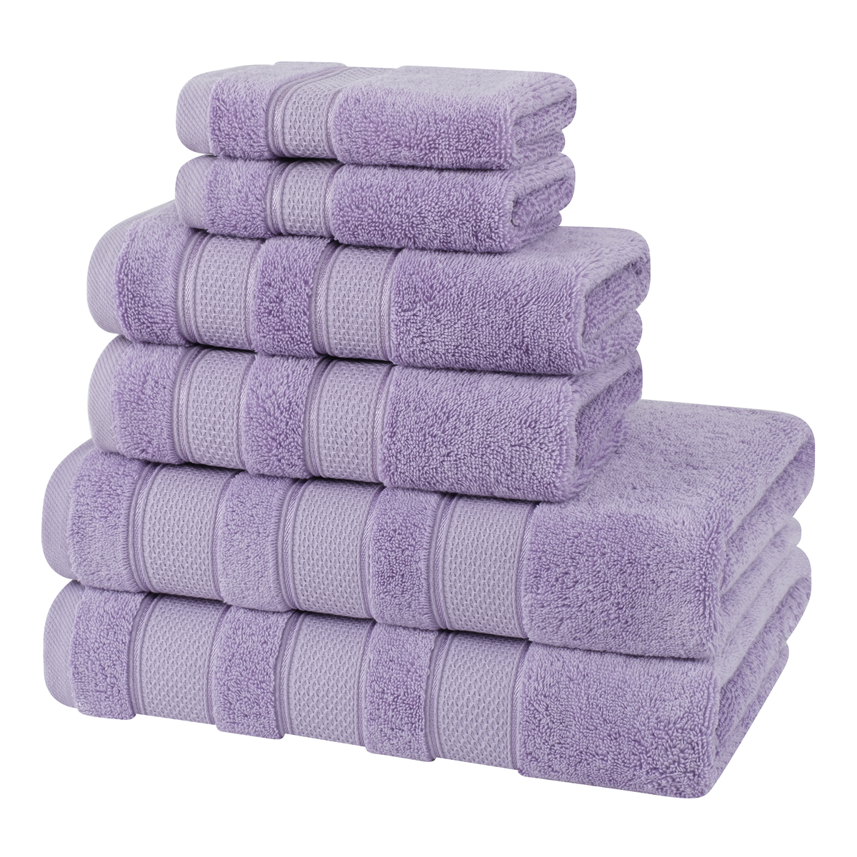 Salem 6 Piece 100% Cotton Luxury Bath Towel Set - 10 Set Case Pack