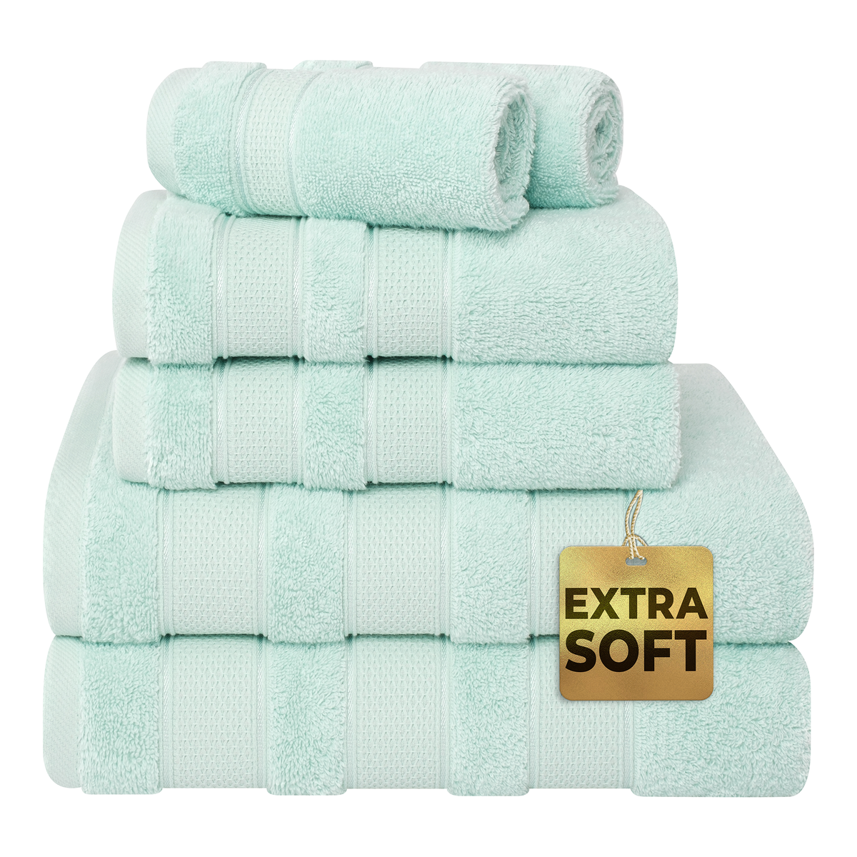 Salem 6 Piece 100% Cotton Luxury Bath Towel Set - 10 Set Case Pack