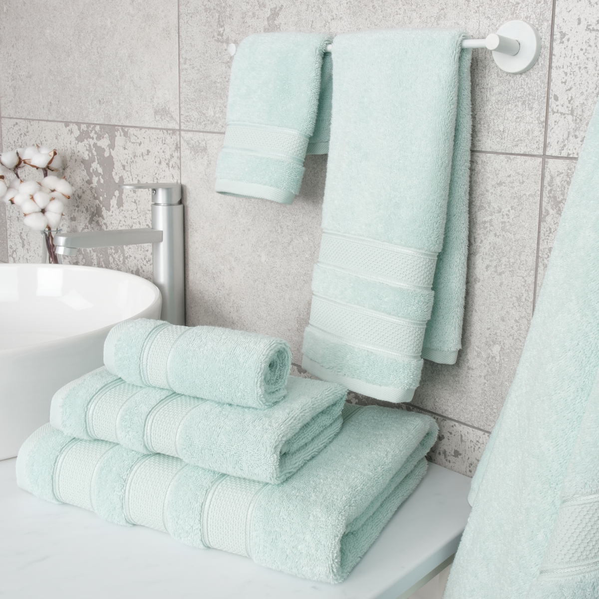 Salem 6 Piece 100% Cotton Luxury Bath Towel Set - 10 Set Case Pack