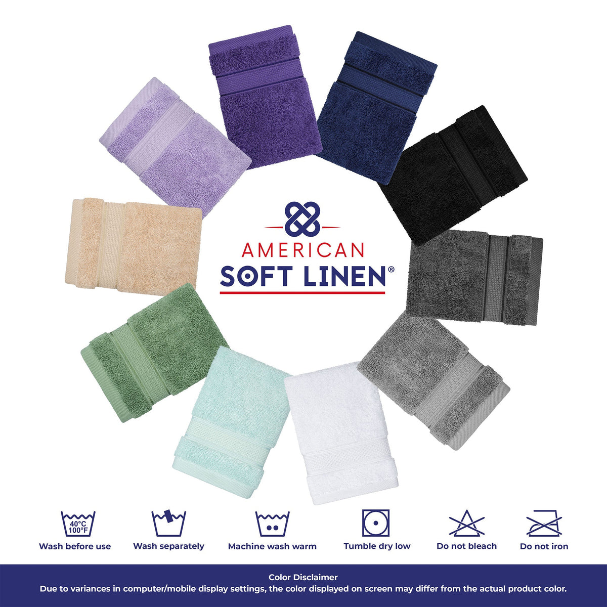 Salem 6 Piece 100% Cotton Luxury Bath Towel Set - 10 Set Case Pack