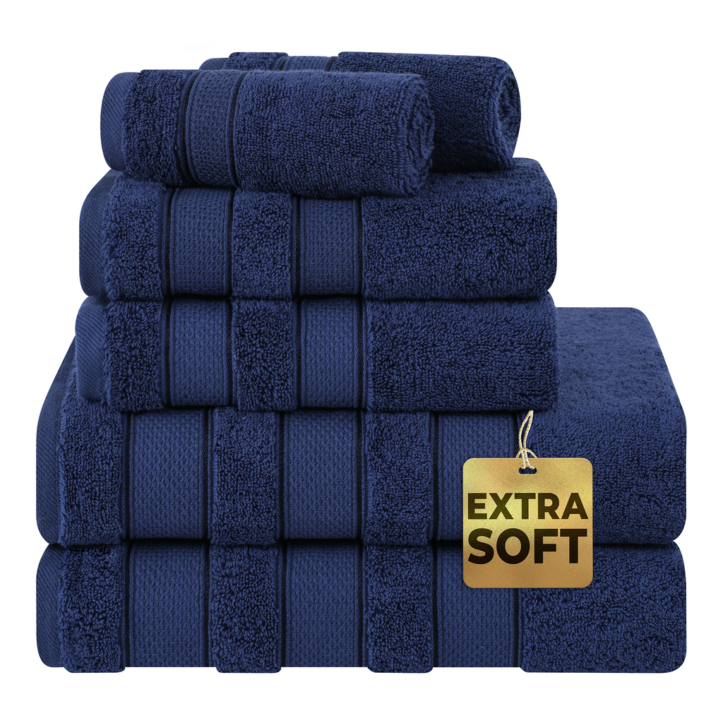 Salem 6 Piece 100% Cotton Luxury Bath Towel Set - 10 Set Case Pack