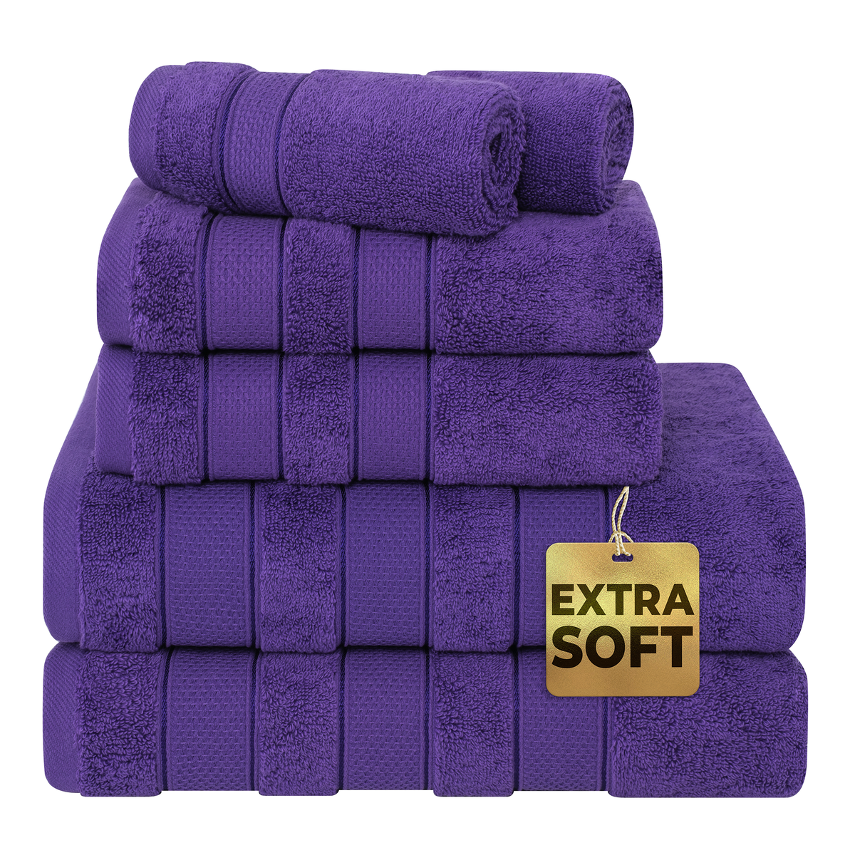 Salem 6 Piece 100% Cotton Luxury Bath Towel Set - 10 Set Case Pack