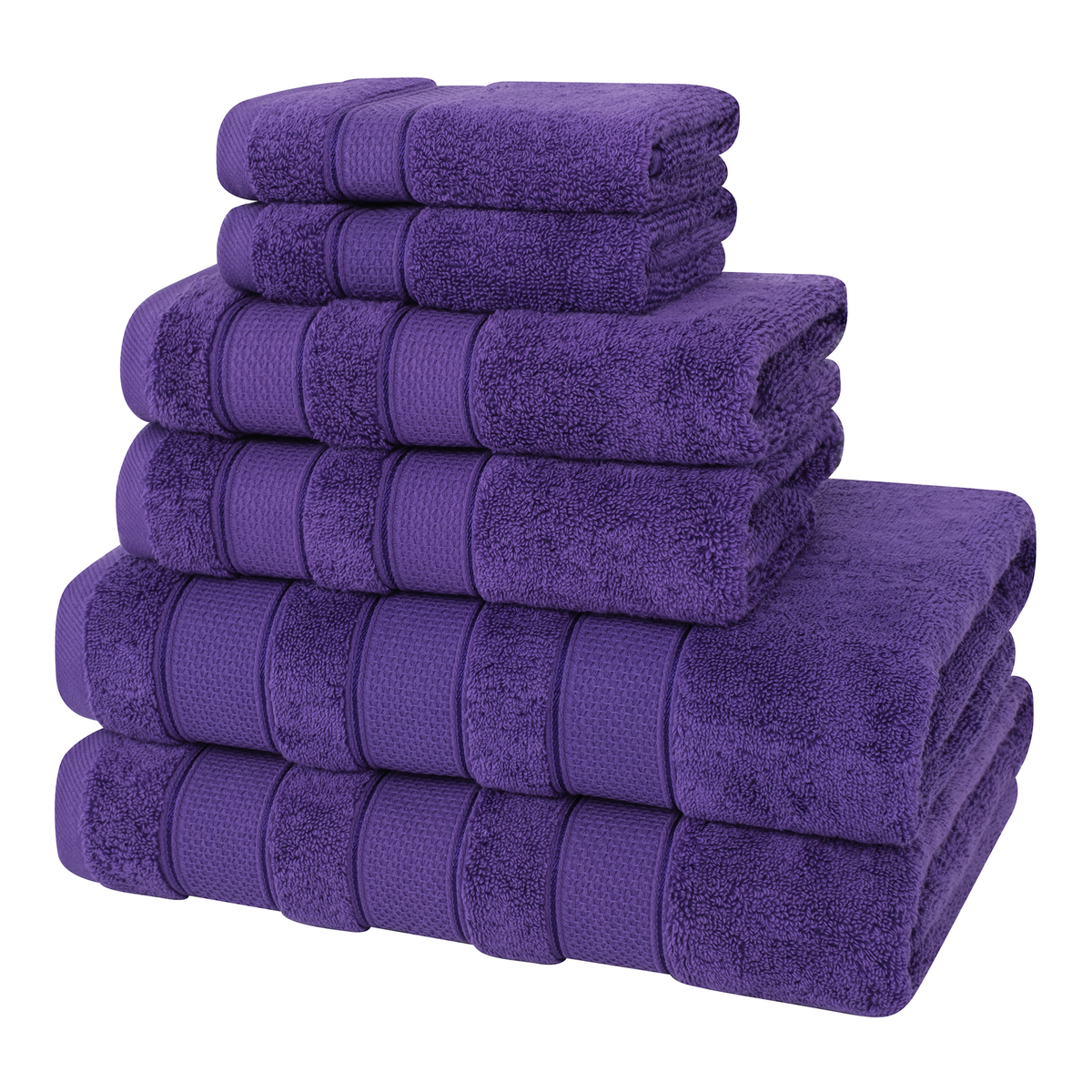 Salem 6 Piece 100% Cotton Luxury Bath Towel Set - 10 Set Case Pack