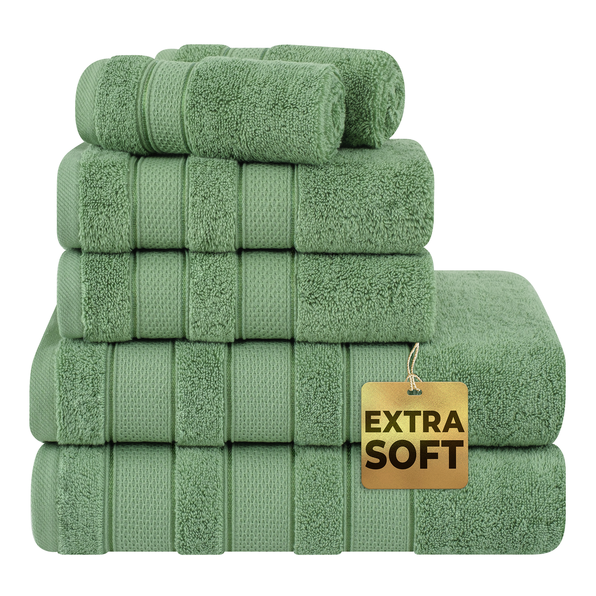 Salem 6 Piece 100% Cotton Luxury Bath Towel Set - 10 Set Case Pack