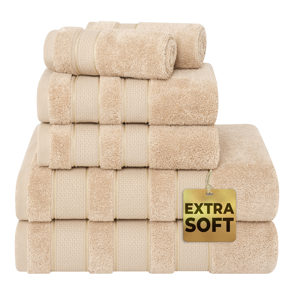 Salem 6 Piece 100% Cotton Luxury Bath Towel Set - 10 Set Case Pack