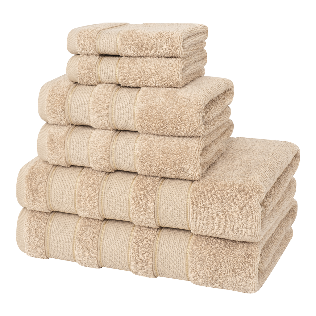 Salem 6 Piece 100% Cotton Luxury Bath Towel Set - 10 Set Case Pack
