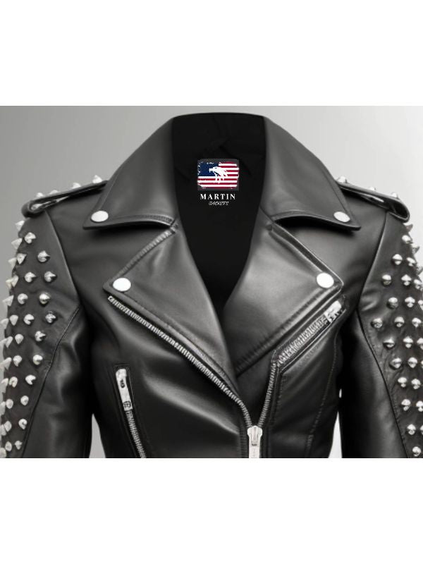 Anastasia Black Biker Women Leather Jacket