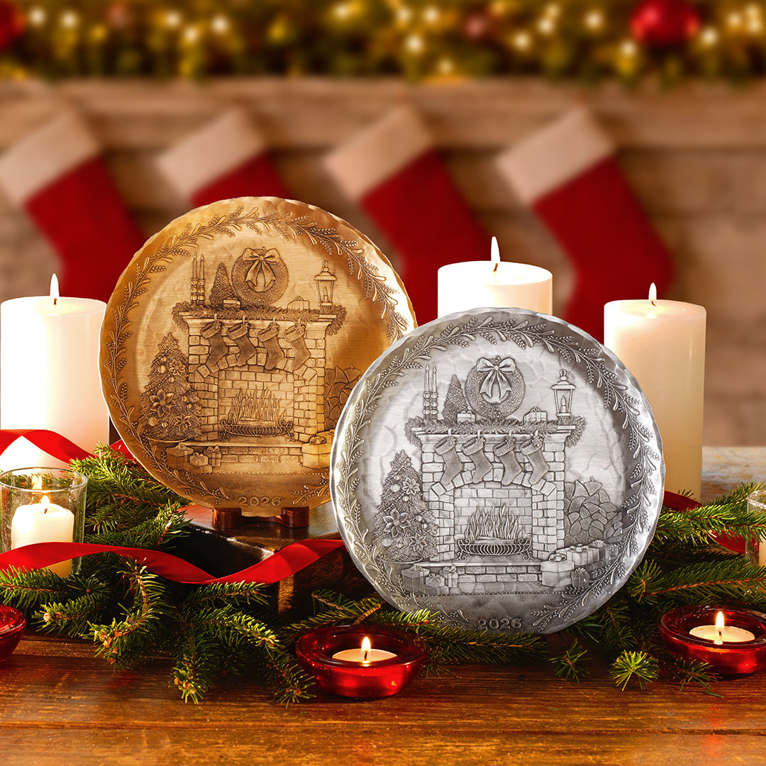 2026 Annual Plate - Cozy Christmas Hearth (Pewter)