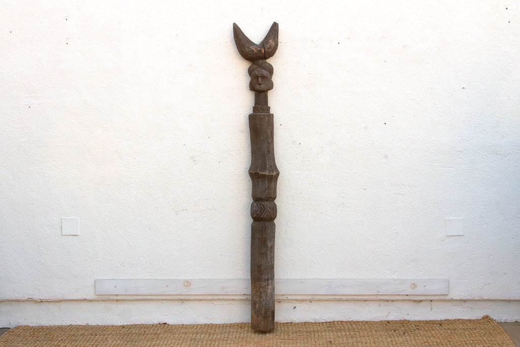 Antique 75" Tall Lobi Guardian Post