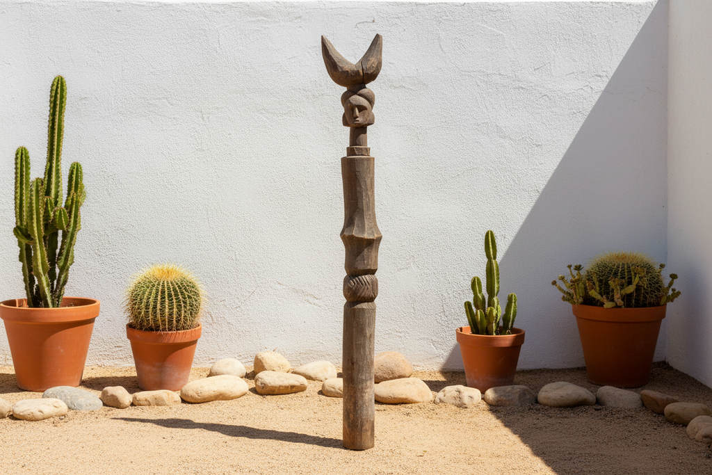 Antique 75" Tall Lobi Guardian Post