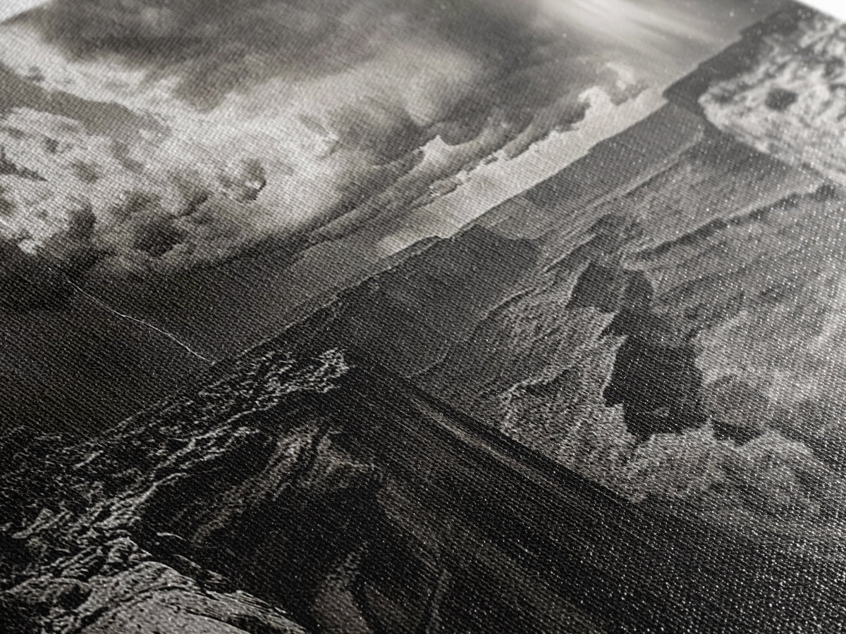 Canyon Storm, Desert Lightning, Dramatic Skies, Framed Canvas Print, Rustic Landscape Wall Art, Living Room Western Decor