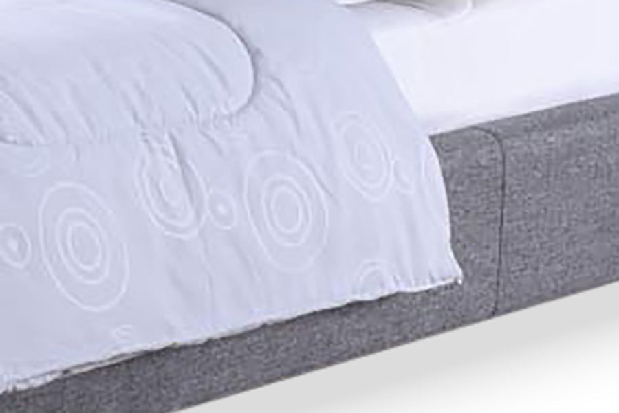 Baxton Studio Hillary Modern and Contemporary Queen Size Grey Fabric Upholstered Platform Base Bed Frame