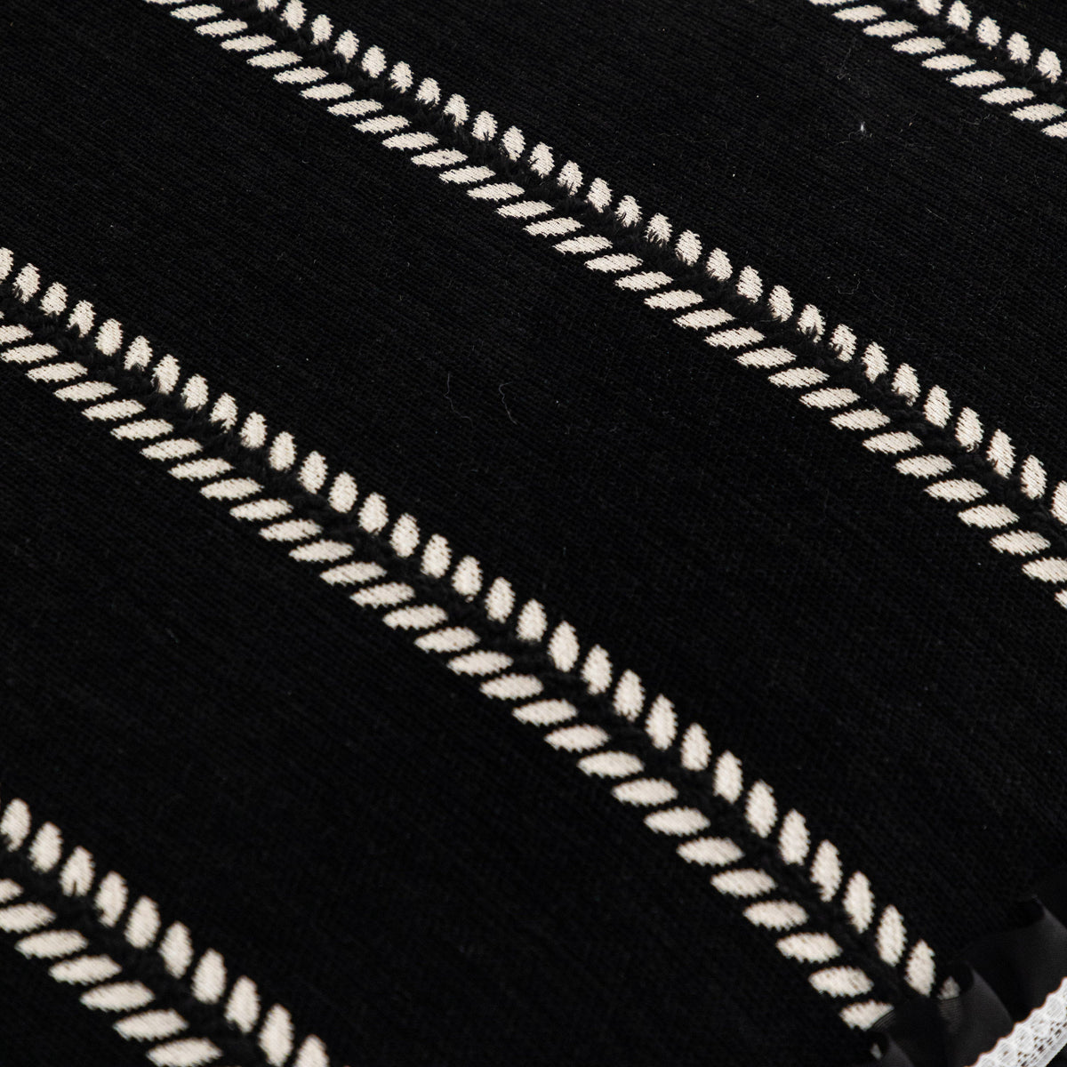 Leaf Stripe Sofa Cover with Black Sheer Skirt, Boho Soft Couch Slipcover for Pets