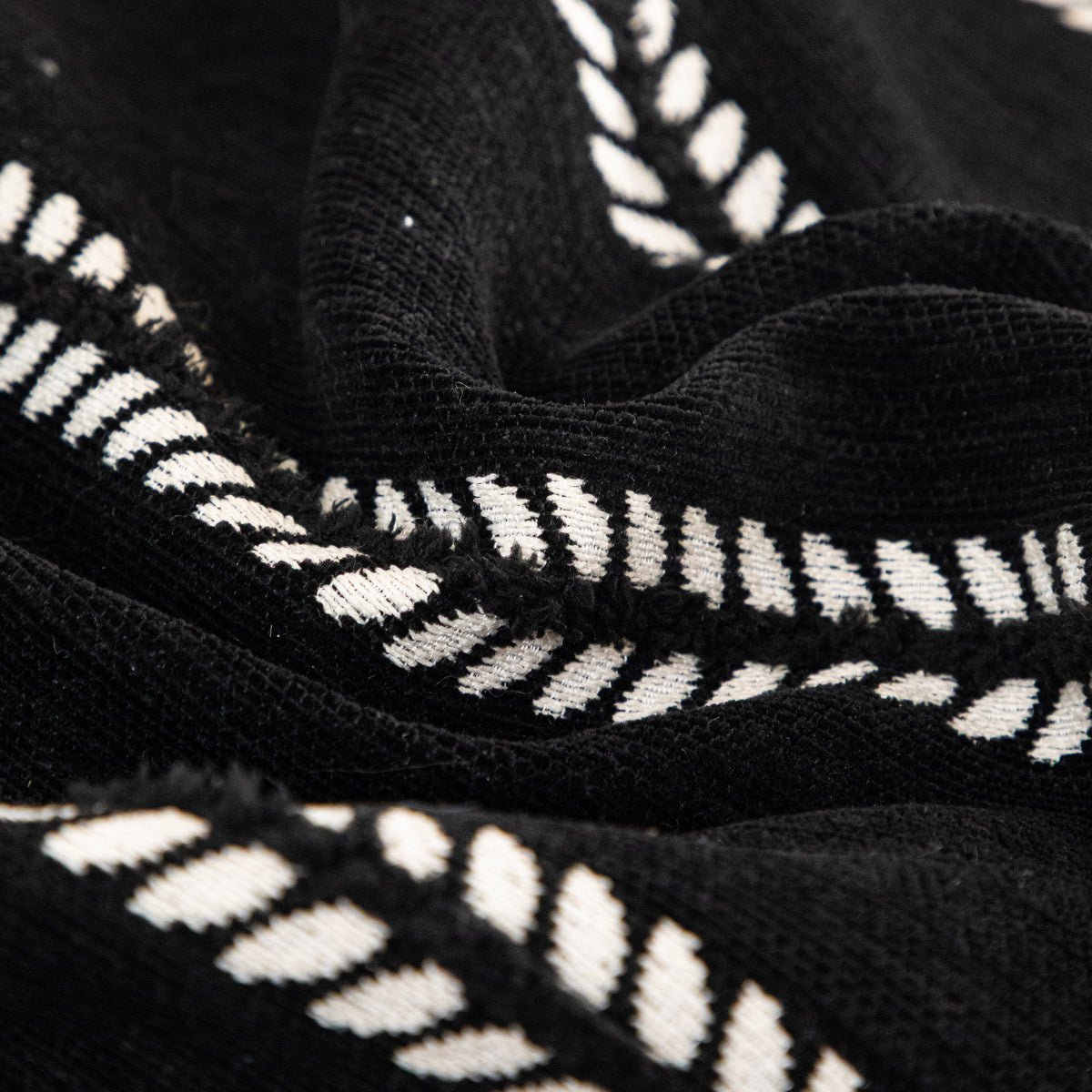 Leaf Stripe Sofa Cover with Black Sheer Skirt, Boho Soft Couch Slipcover for Pets