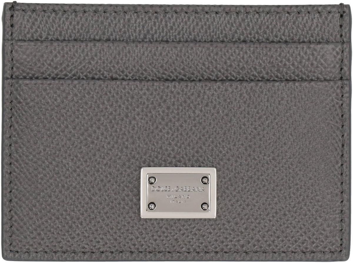 DOLCE & GABBANA Mini Leather Card Holder with Dauphine Print