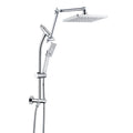 Rainfall Shower Head with Handheld Set-Solid Brass Slide Bar,Holder, Extension Arm and 60" Hose