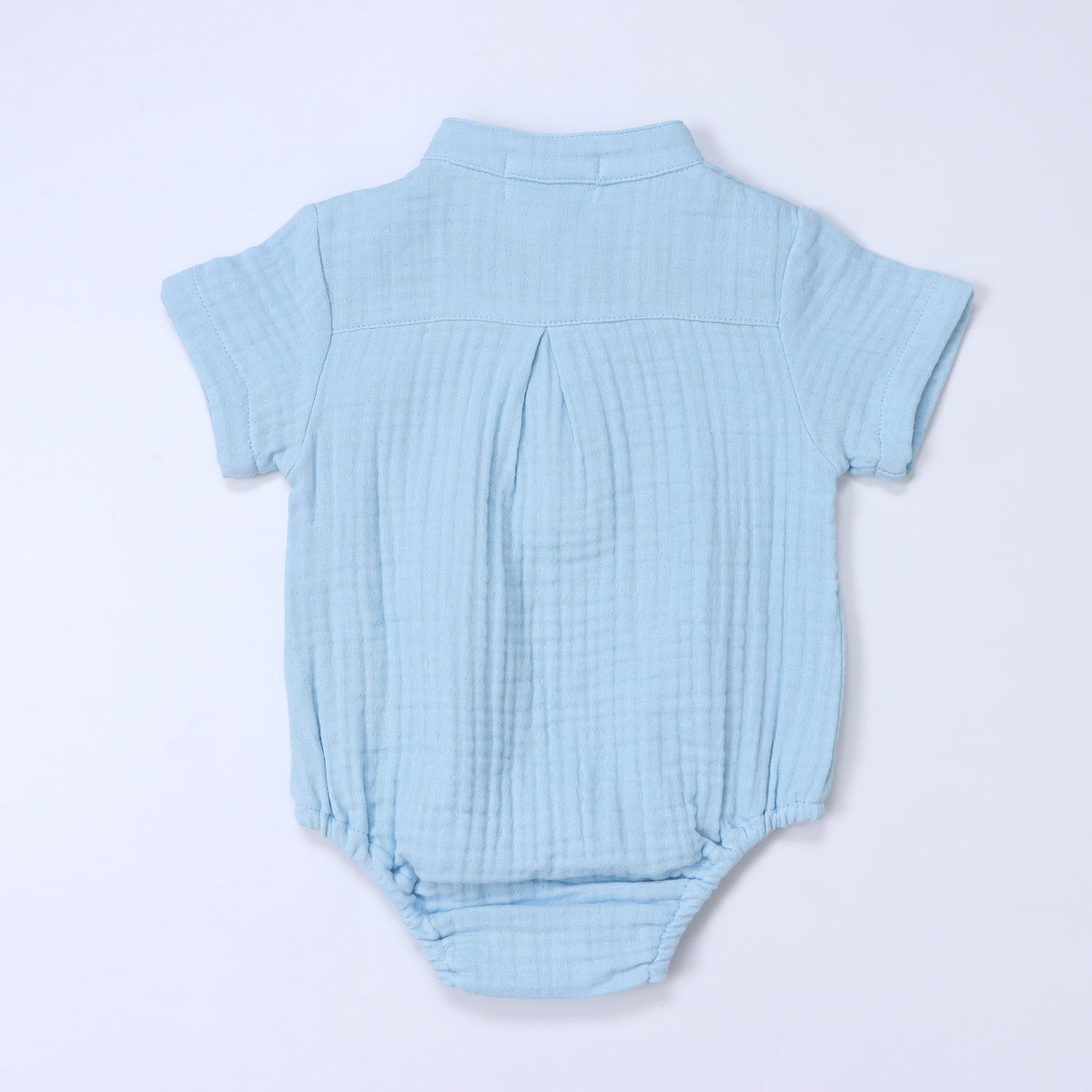 HeyPeacock Baby Romper, 100% Muslin Cotton, Boy (Blue)