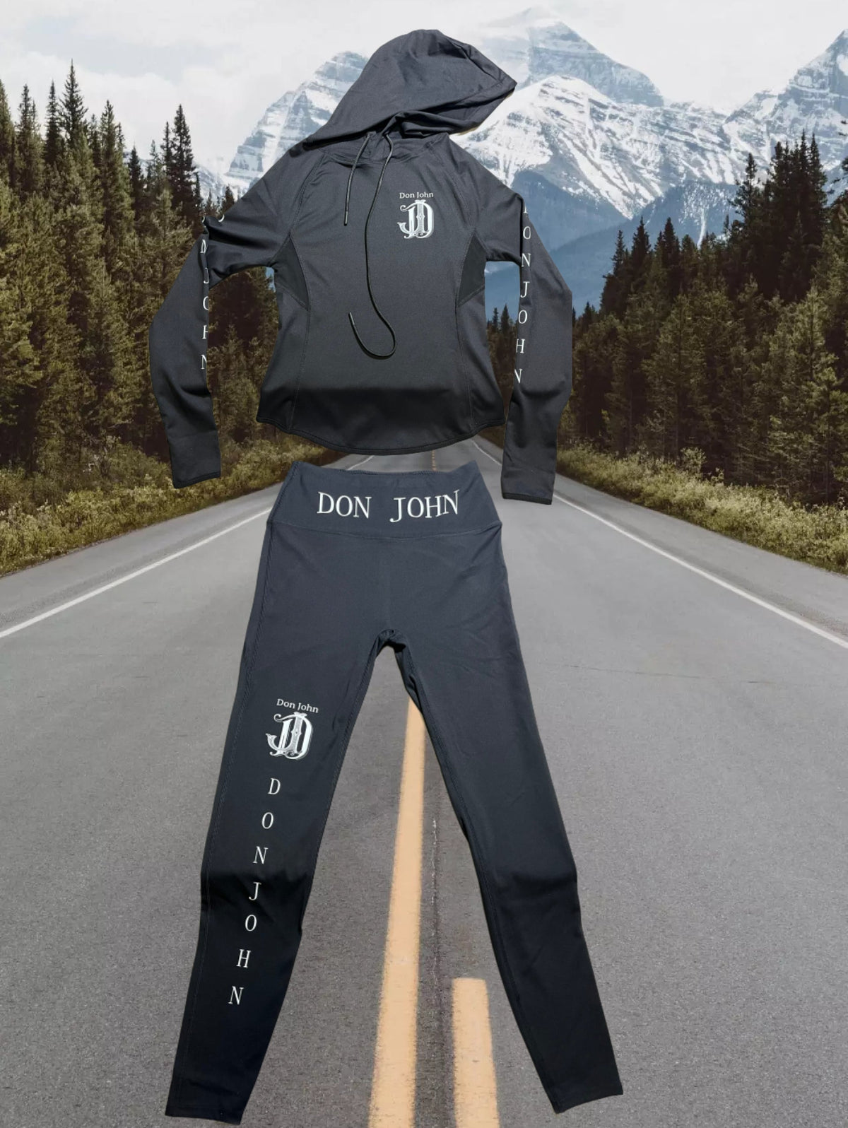 DON JOHN Yoga Outfit Sets Hooded Top Women's