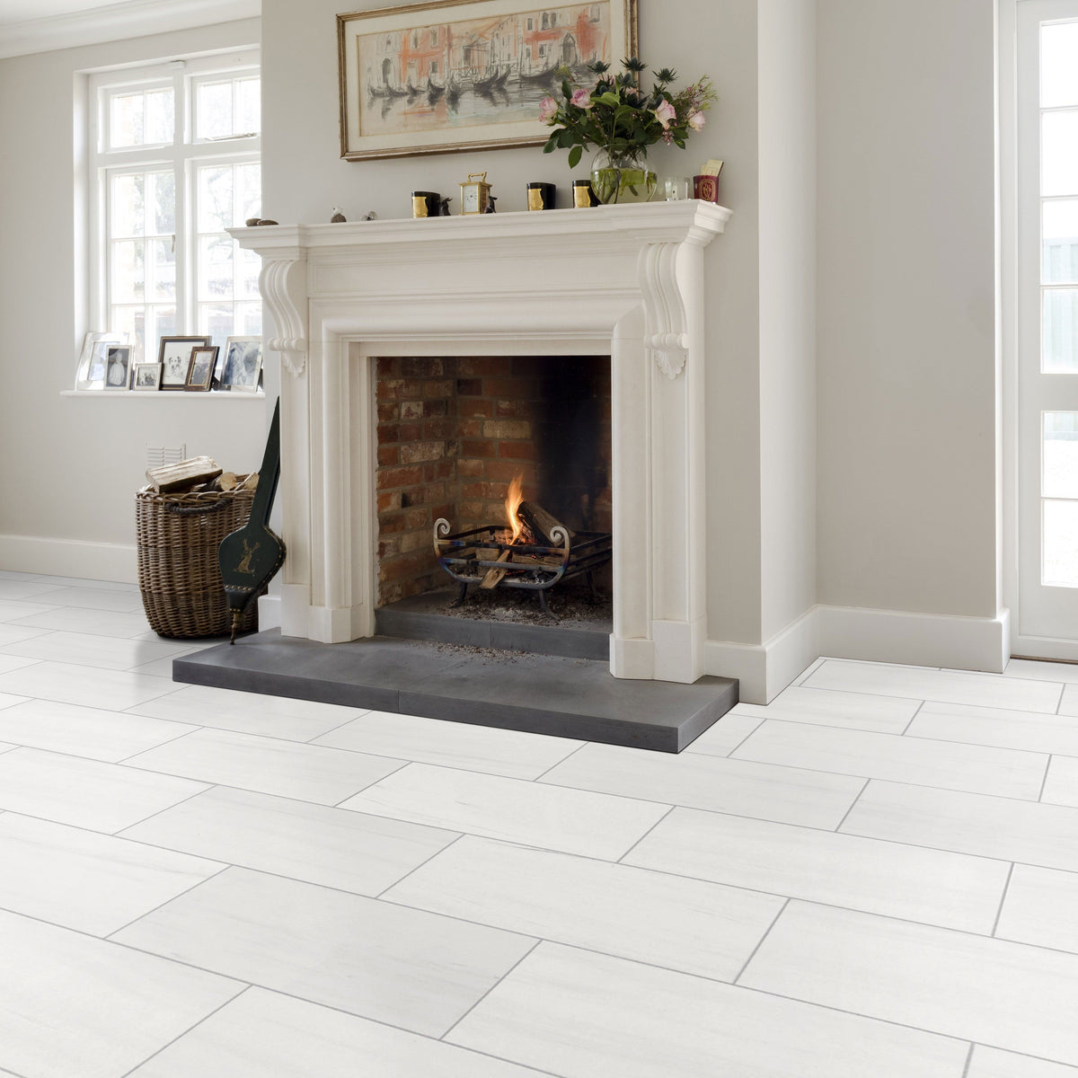 Bianco Dolomite Standard Marble Polished Floor and Wall Tile - Livfloors Collection