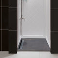 Black Andesite Rectangular Shower Base Hand-carved from Solid Block (W)32" (L)48" (H)3"