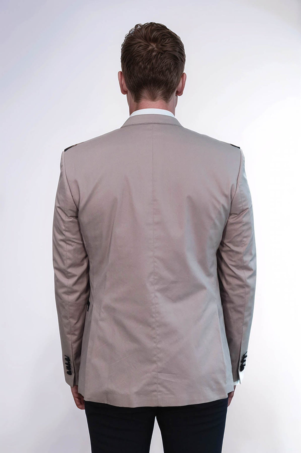 3 pocket Single Button Cotton Shoulder Stitched Light pink Jacket-Wessi