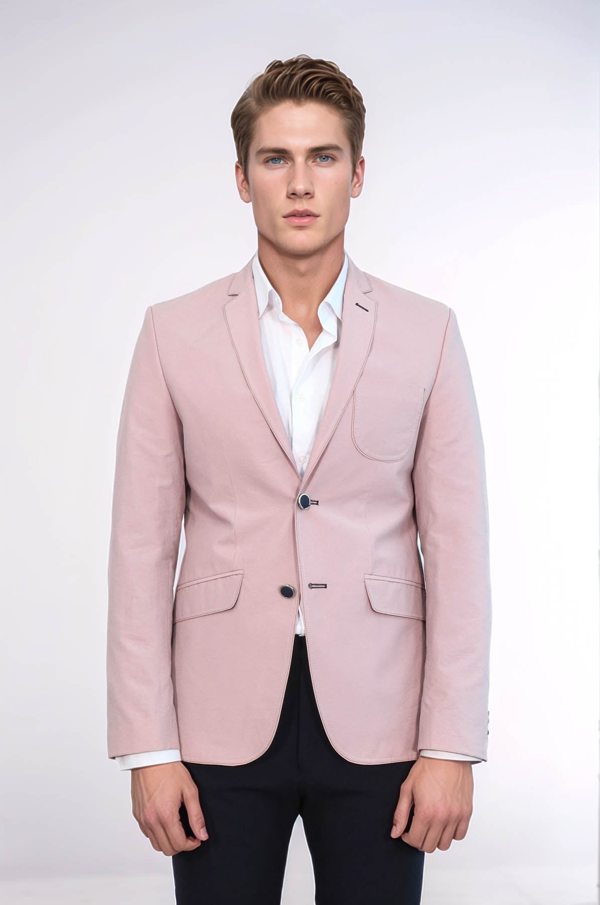 Patched Light Pink Blazer - Wessi