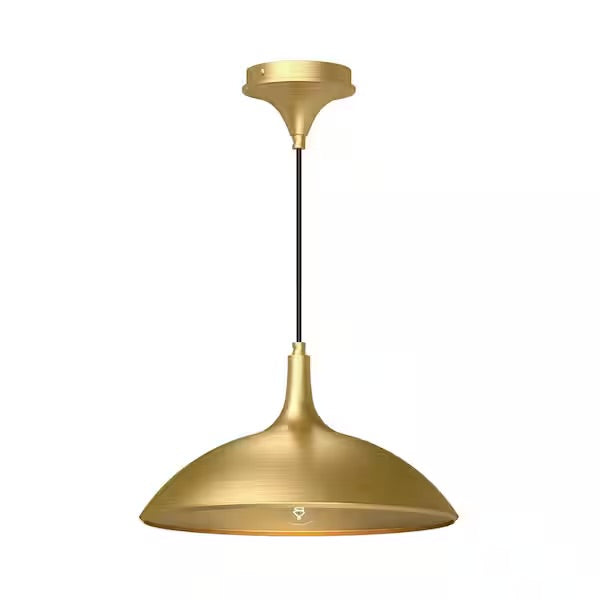 Open Box ALORA MOOD Abel 14 in. 1 Light 60-Watt Brushed Gold Pendant Light