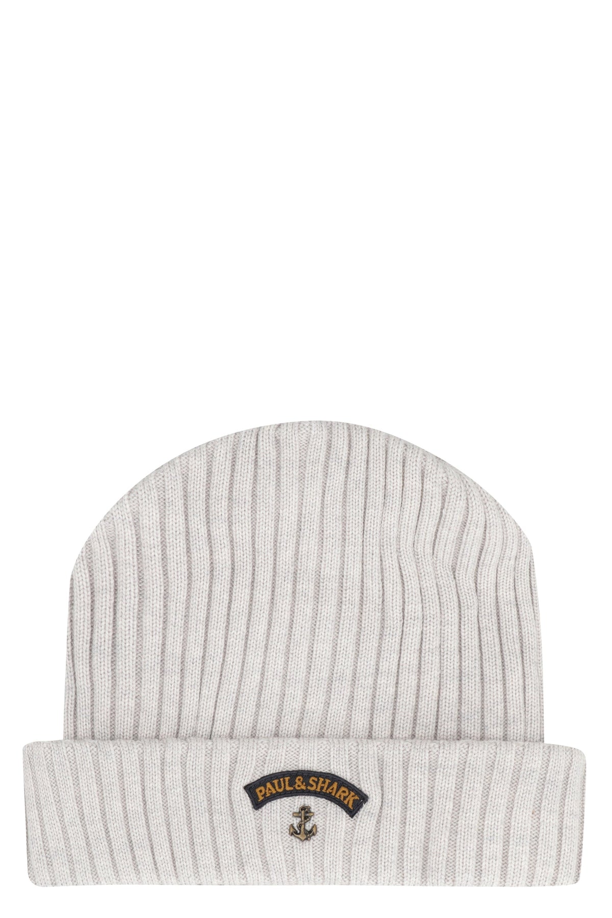 PAUL & SHARK Ribbed Wool Beanie with Front Logo Detail