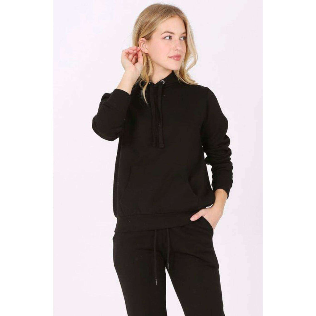 ROSIO Hoodies Basic Solid Fleece Pullover Hoodie Sweatshirt